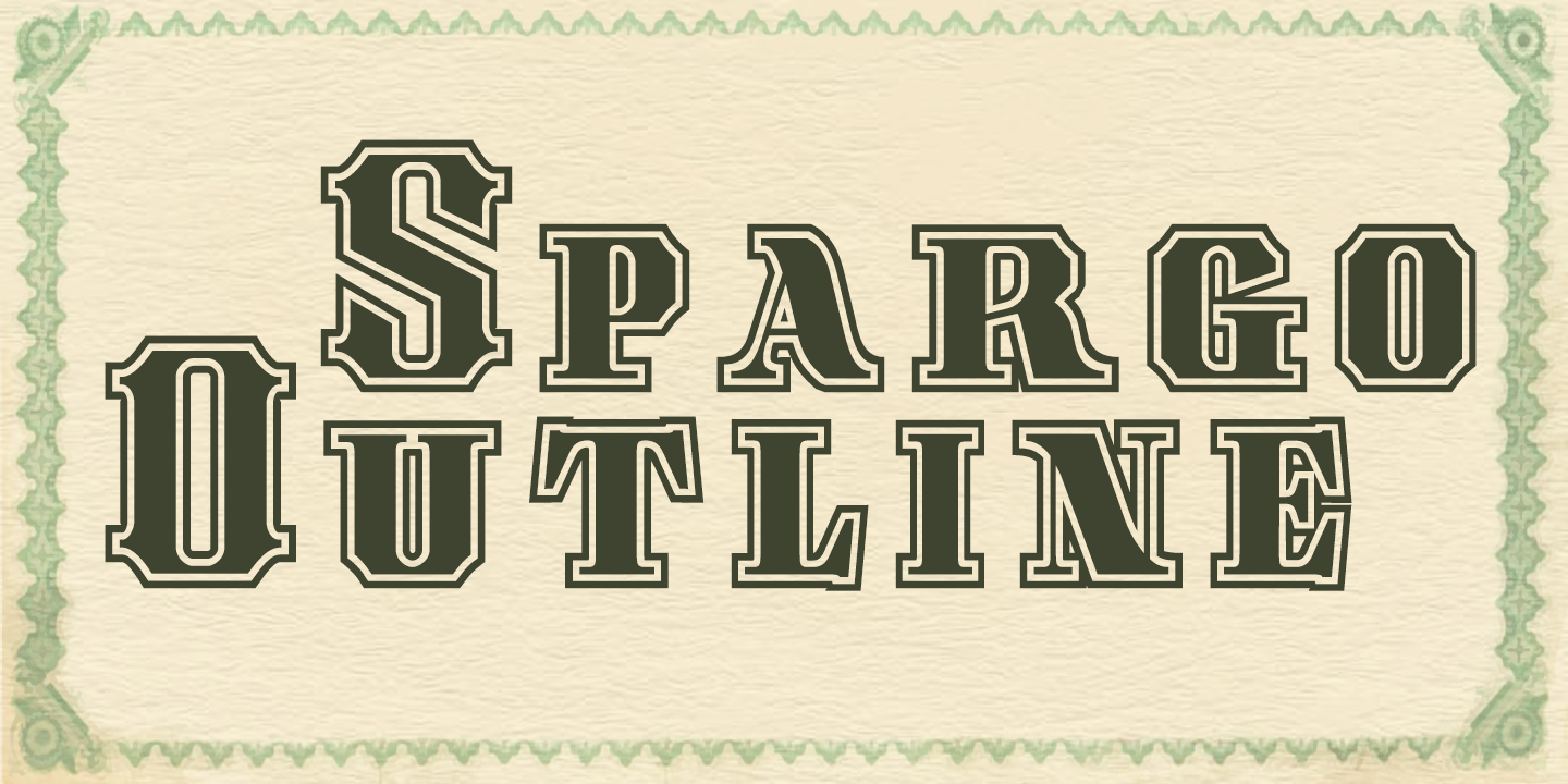 Beispiel einer Spargo Outline Alternate-Schriftart